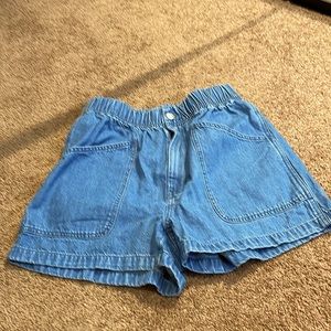 Madewell Denim Pull-On Paperbag Utility Shorts in Arcwood Wash